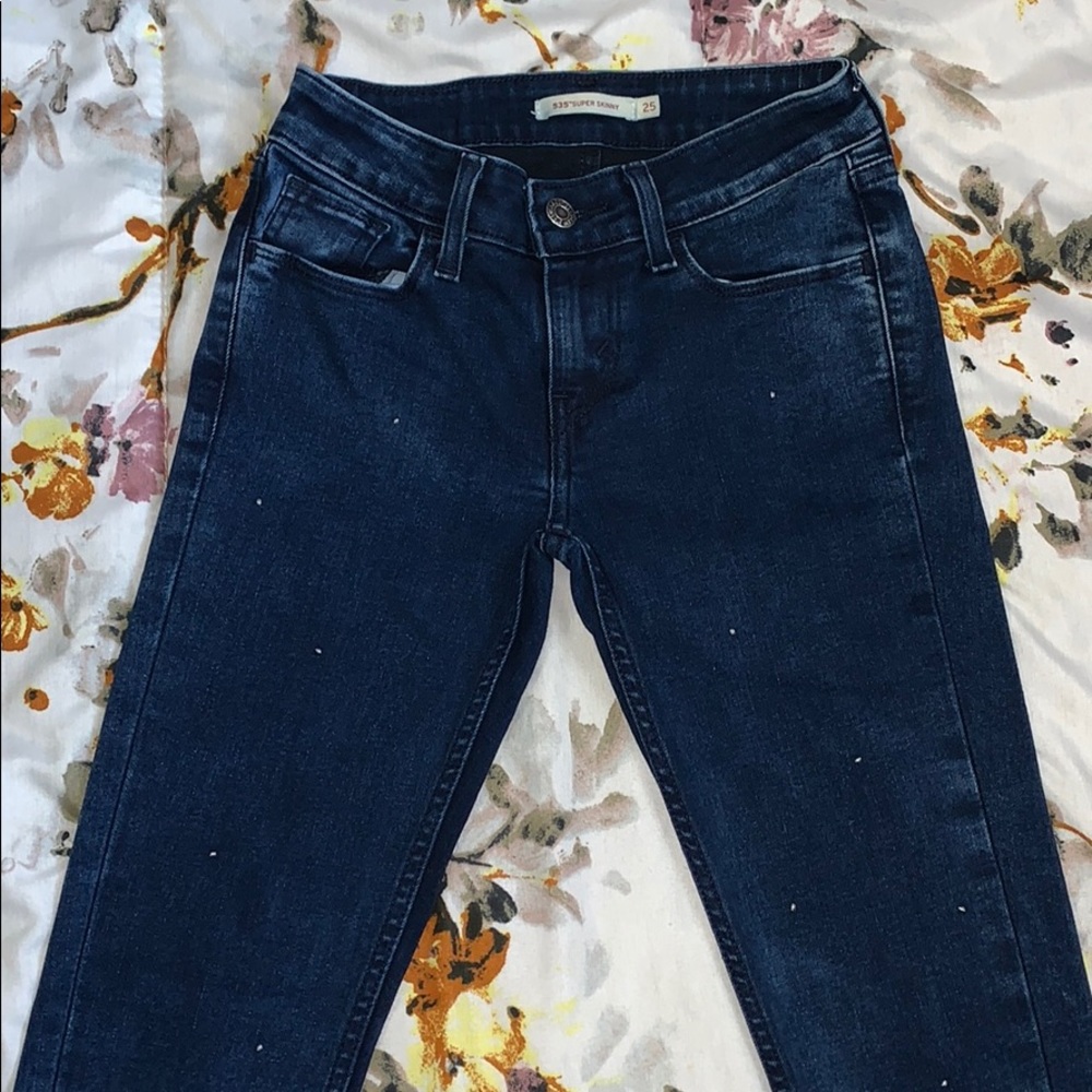 Dark Blue Levi Studded Jeans